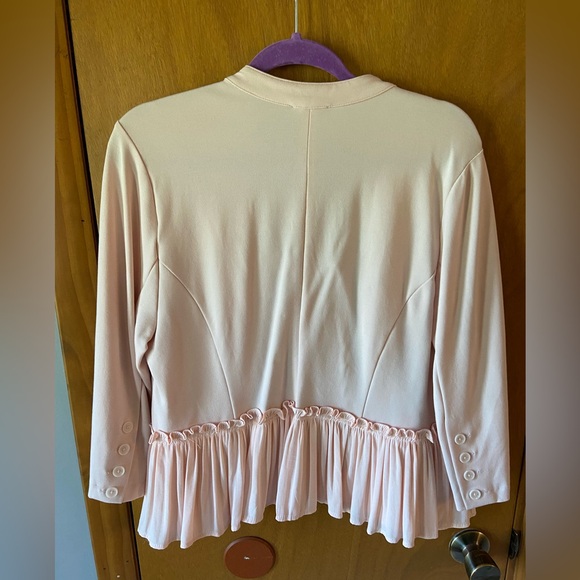 Torrid blush pink military ruffled peplum jacket Sz 1 - Picture 2 of 7